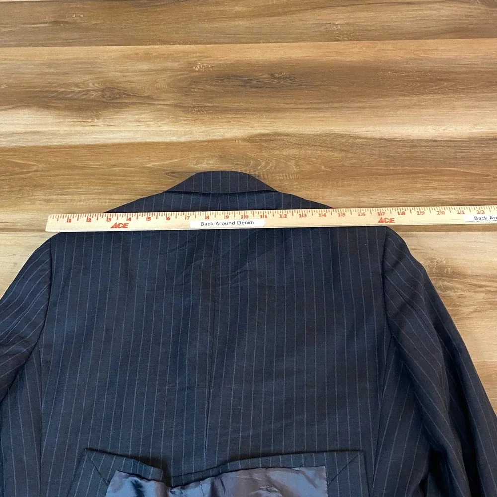 Brooks Brothers Sport Coat Mens 38R Pinstripe 2 Button Blazer Jacket Gray Blue